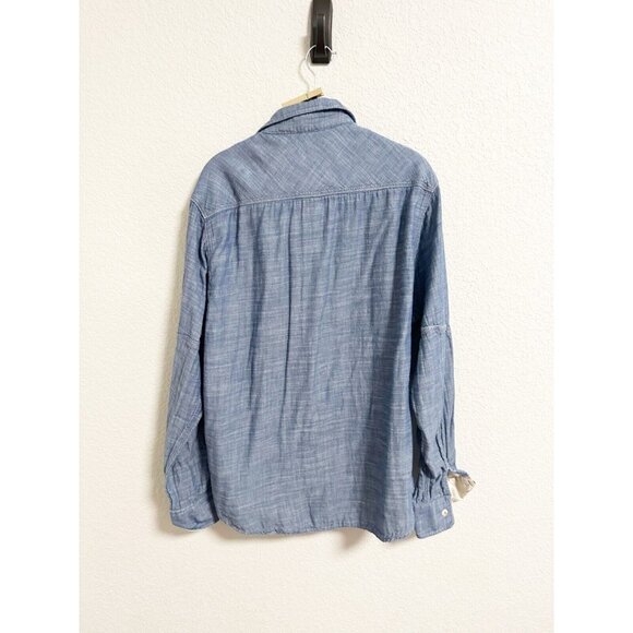 True Grit Mens Blue Chambray Western Shirt Button Front Long Sleeve Blue XXL - Picture 2 of 8